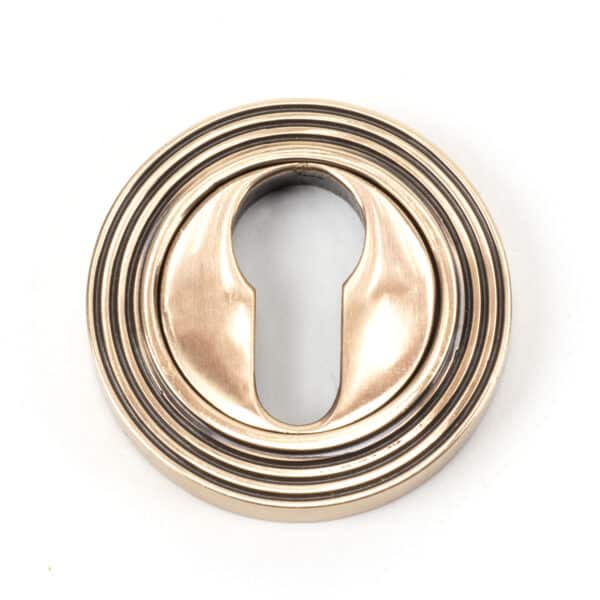 Polished Bronze Round Euro Escutcheon (Beehive) 1