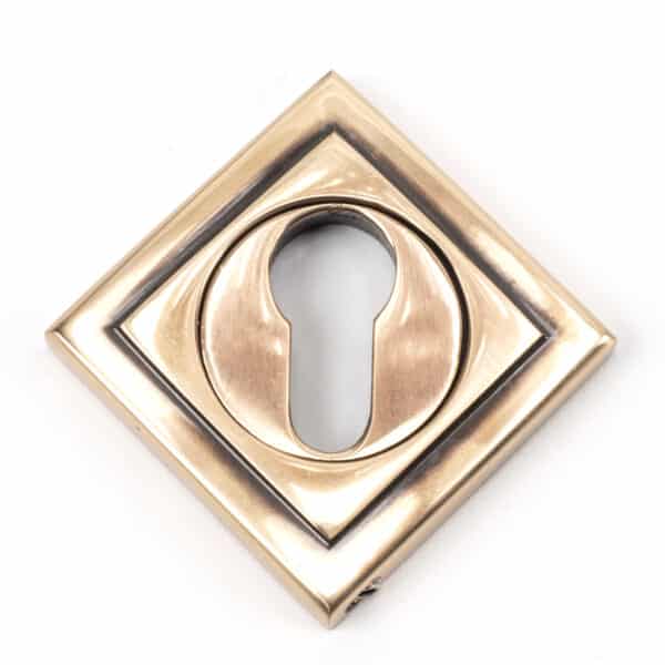 Polished Bronze Round Euro Escutcheon (Square) 2