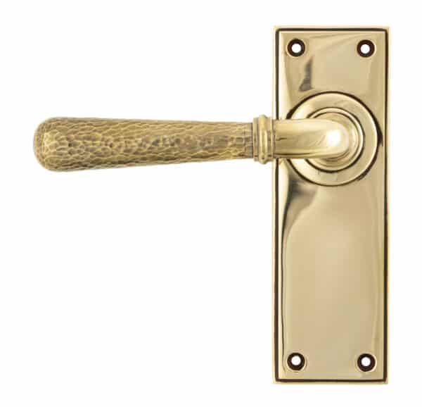 Aged Brass Hammered Newbury Lever Latch Set 1