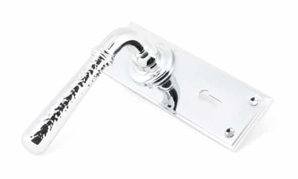 Polished Chrome Hammered Newbury Lever Lock Set 2