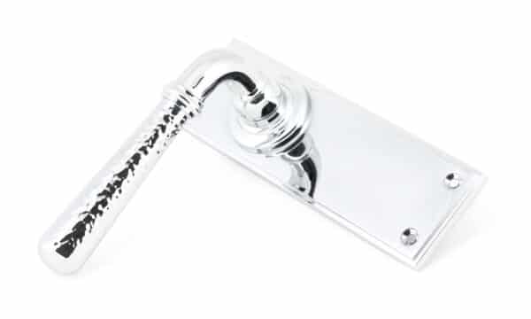 Polished Chrome Hammered Newbury Lever Latch Set 2