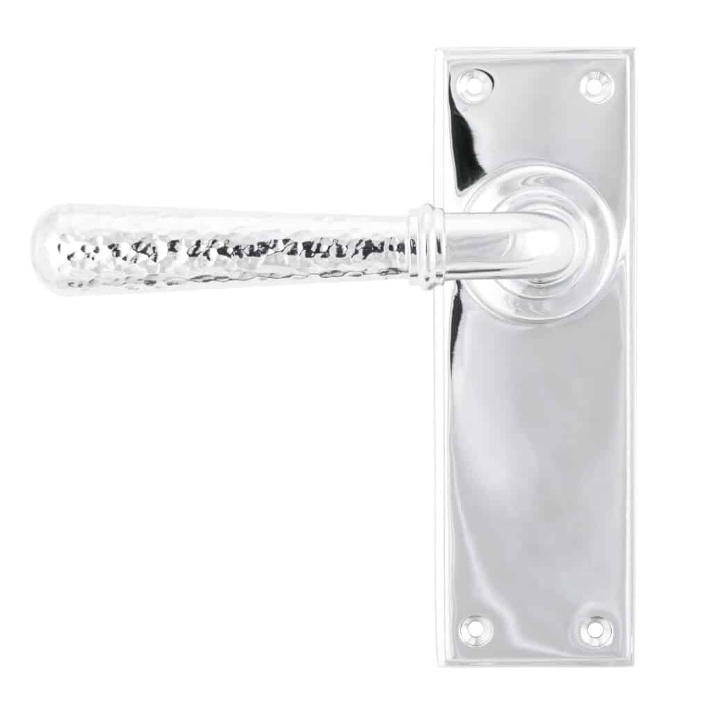 Polished Chrome Hammered Newbury Lever Latch Set 1