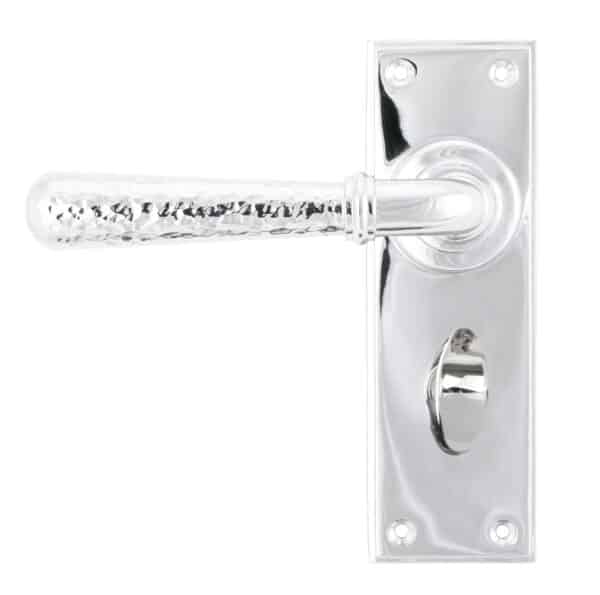 Polished Chrome Hammered Newbury Lever Bathroom Set 1