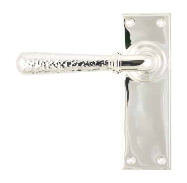 Polished Nickel Hammered Newbury Lever Latch Set 1