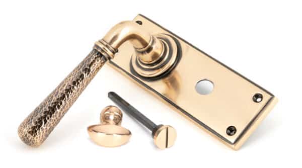 Polished Bronze Hammered Newbury Lever Bathroom Set 2