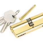 Lacquered Brass 45/45 5pin Euro Cylinder KA 2