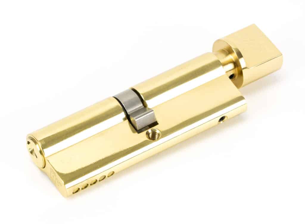 Lacquered Brass 45/45 5pin Euro Cylinder/Thumbturn 1