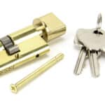 Lacquered Brass 30/30 5pin Euro Cylinder/Thumbturn KA 2