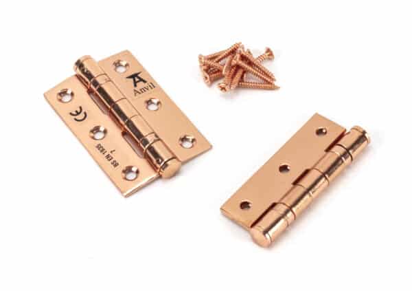 Polished Bronze 3" Ball Bearing Butt Hinge (pair) ss 2