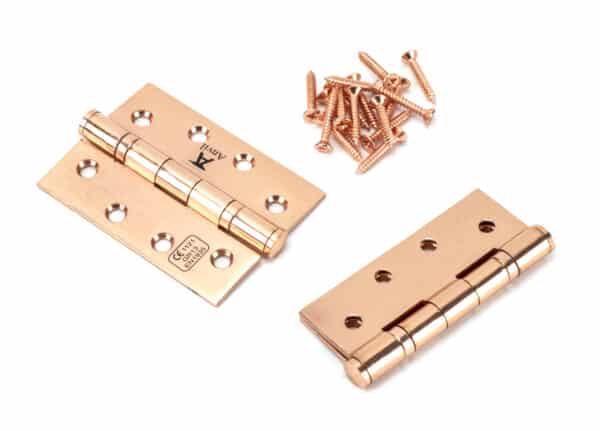 Polished Bronze 4" Ball Bearing Butt Hinge (pair) ss 2