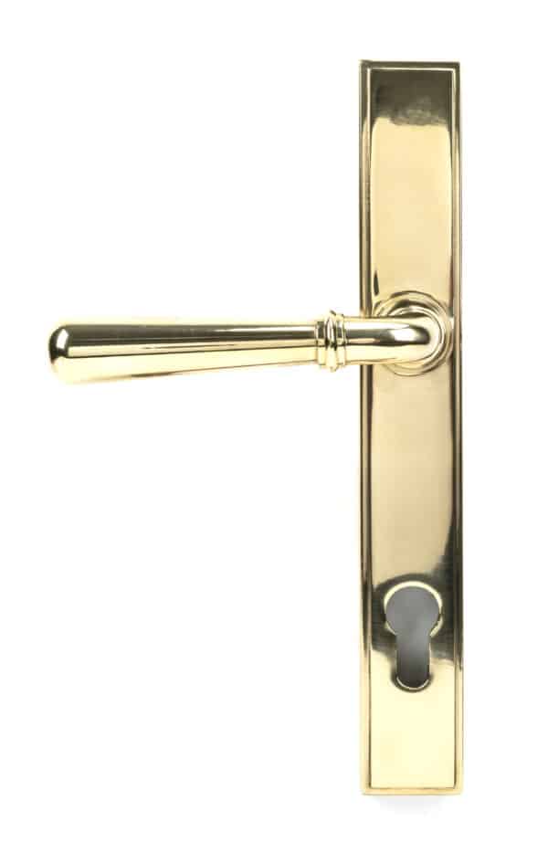 Polished Brass Newbury Slimline Lever Espag. Lock Set 2