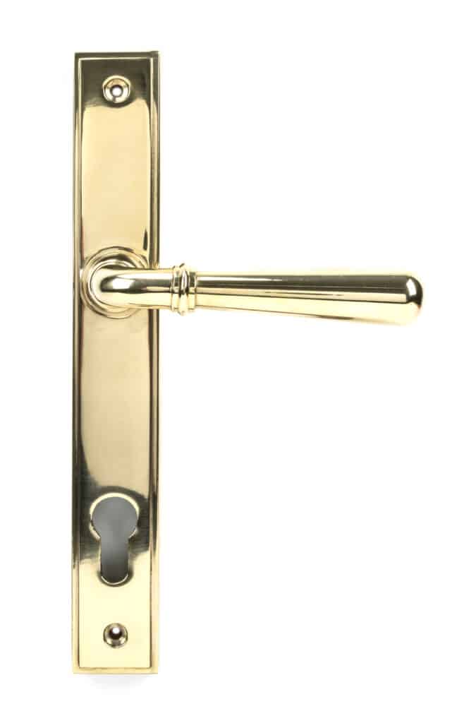 Polished Brass Newbury Slimline Lever Espag. Lock Set 1