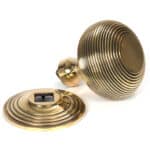 Aged Brass Beehive Centre Door Knob 2