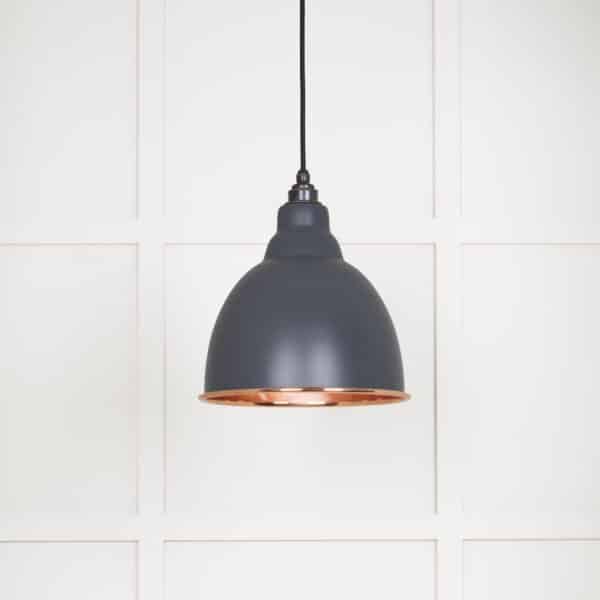 Smooth Copper Brindley Pendant in Slate 1