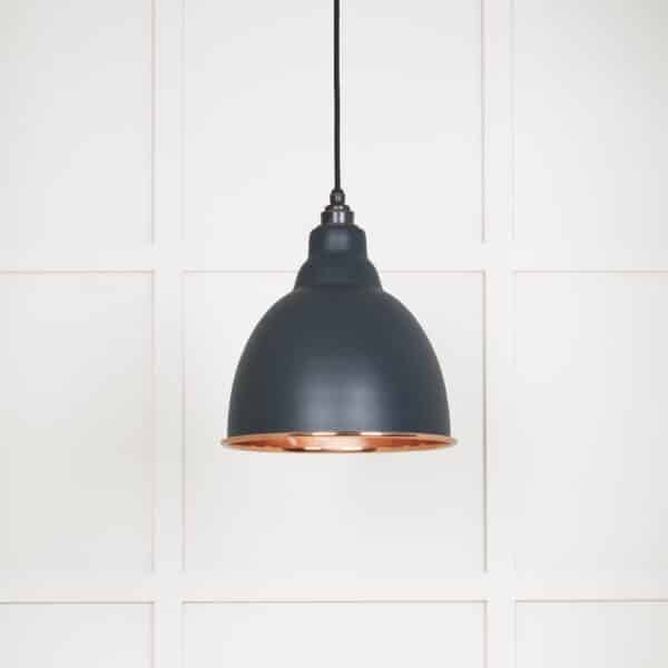 Smooth Copper Brindley Pendant in Soot 1