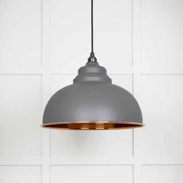 Hammered Copper Harborne Pendant in Bluff 2