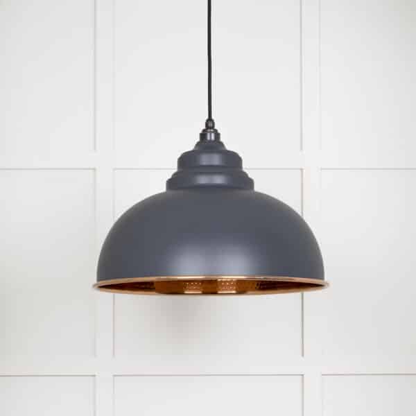 Hammered Copper Harborne Pendant in Slate 2