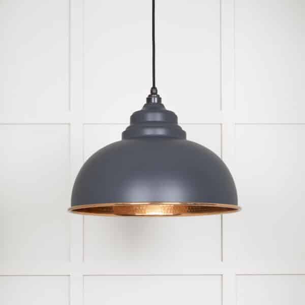 Hammered Copper Harborne Pendant in Slate 1