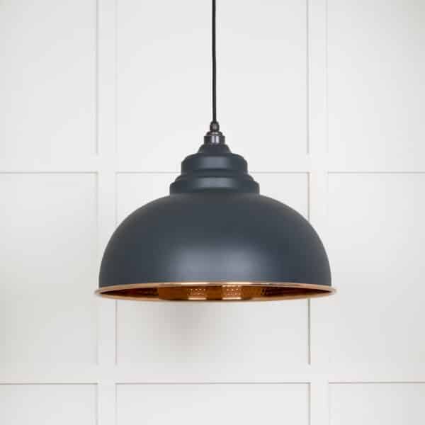 Hammered Copper Harborne Pendant in Soot 2