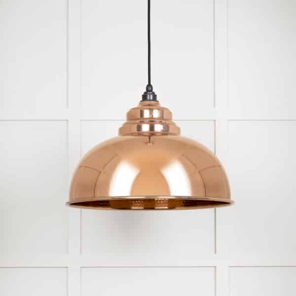 Hammered Copper Harborne Pendant 2