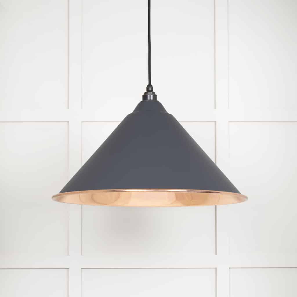 Smooth Copper Hockley Pendant in Slate 1