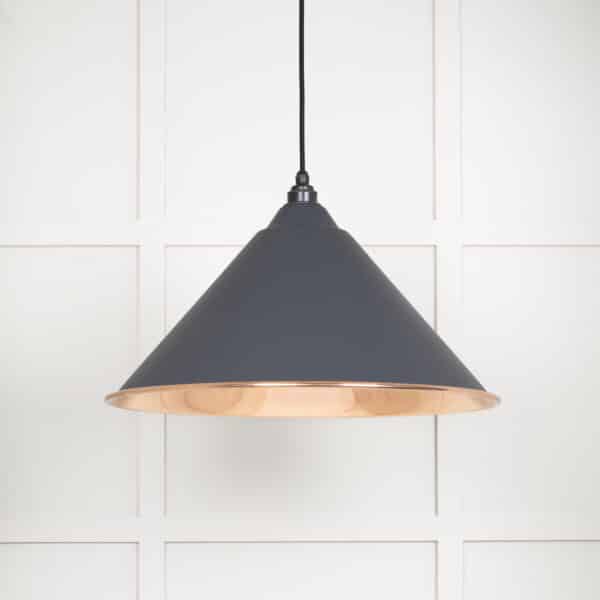 Smooth Copper Hockley Pendant in Slate 1