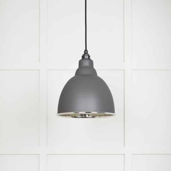 Smooth Nickel Brindley Pendant in Bluff 2