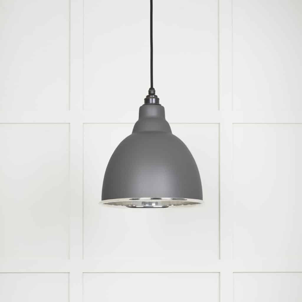 Smooth Nickel Brindley Pendant in Bluff 1