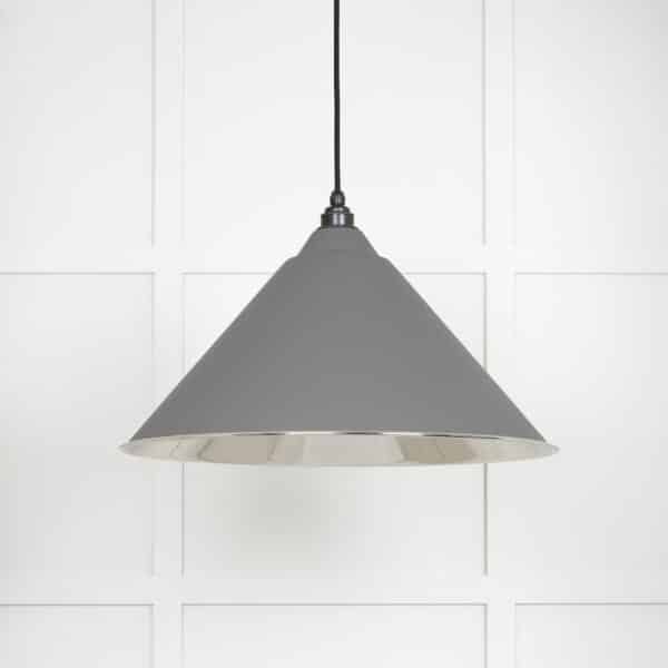 Smooth Nickel Hockley Pendant in Bluff 2