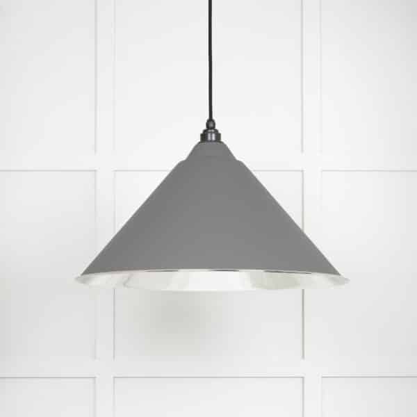 Smooth Nickel Hockley Pendant in Bluff 1