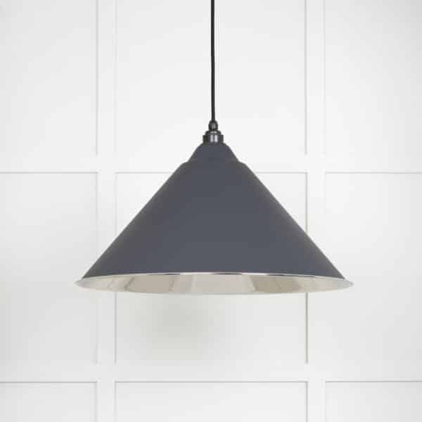 Smooth Nickel Hockley Pendant in Slate 2