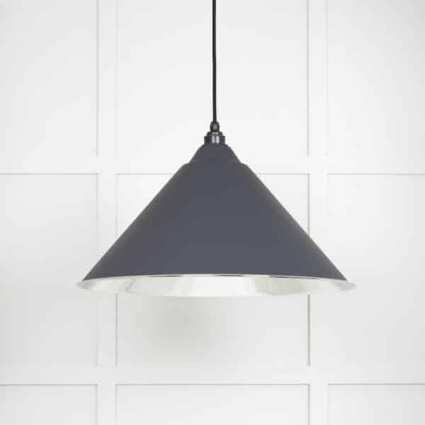 Smooth Nickel Hockley Pendant in Slate 1