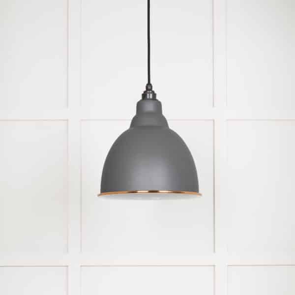 White Gloss Brindley Pendant in Bluff 2