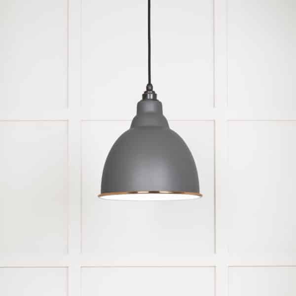 White Gloss Brindley Pendant in Bluff 1