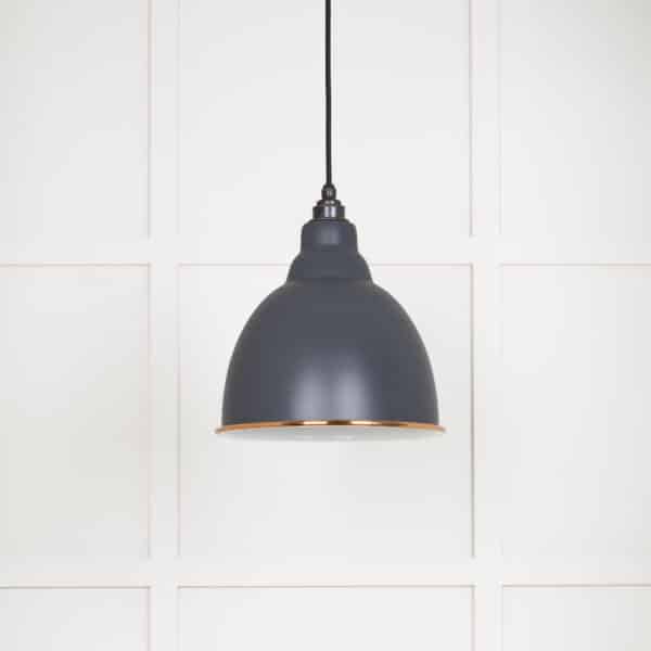 White Gloss Brindley Pendant in Slate 2