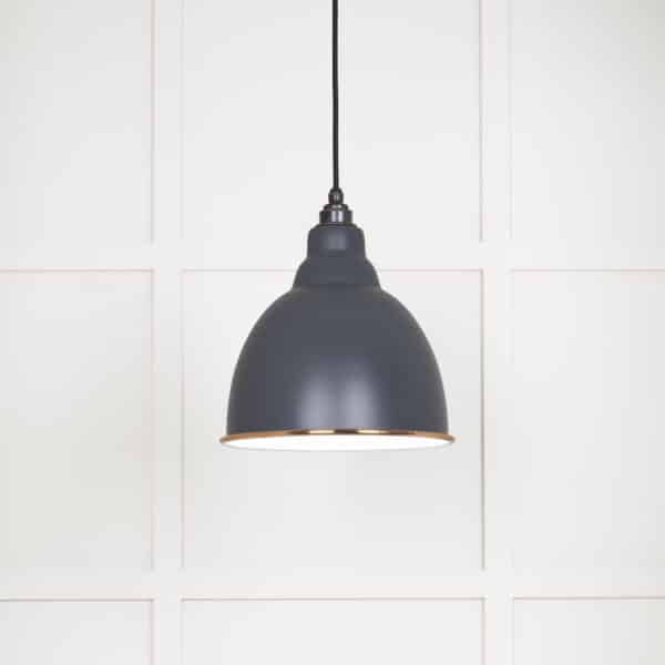 White Gloss Brindley Pendant in Slate 1