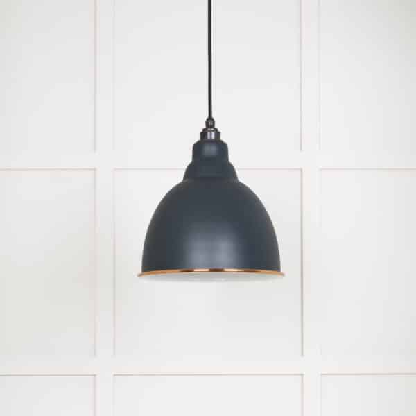 White Gloss Brindley Pendant in Soot 2