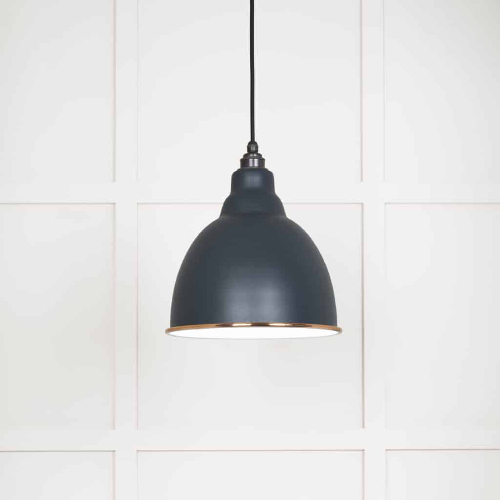White Gloss Brindley Pendant in Soot 1