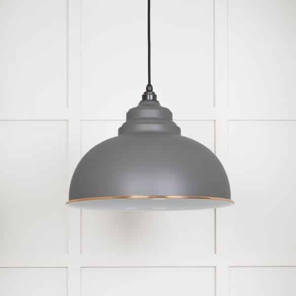 White Gloss Harborne Pendant in Bluff 2