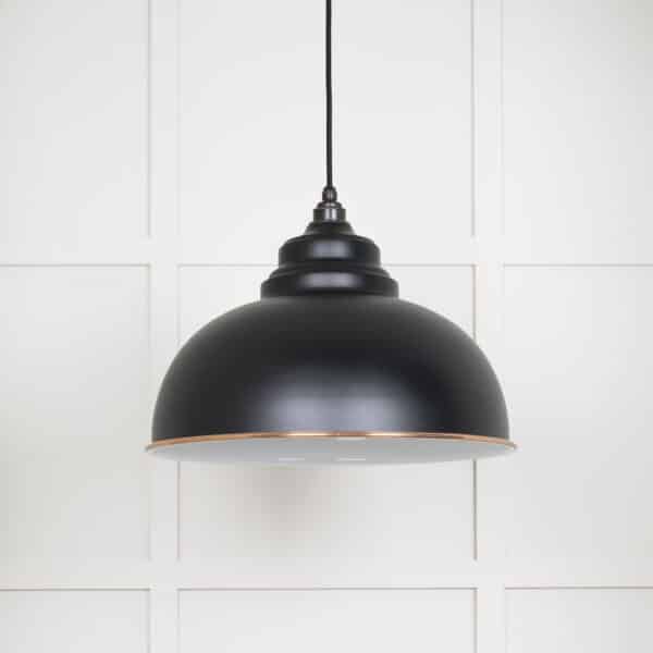 White Gloss Harborne Pendant in Elan Black 2