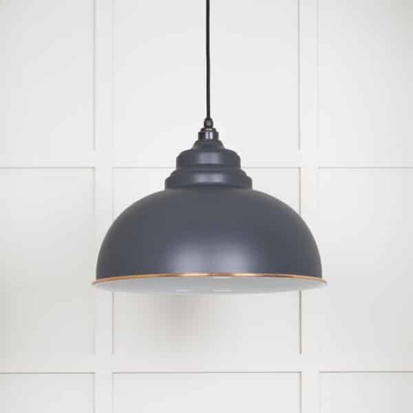 White Gloss Harborne Pendant in Slate 2