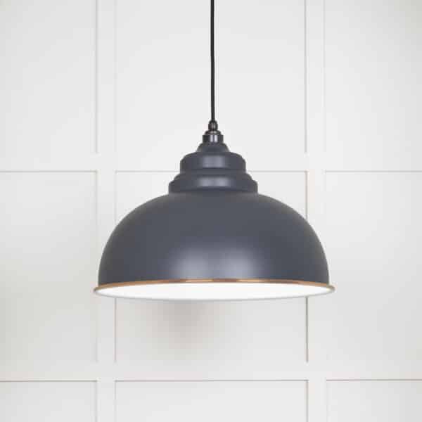 White Gloss Harborne Pendant in Slate 1