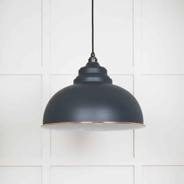 White Gloss Harborne Pendant in Soot 2