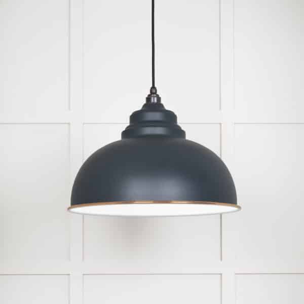 White Gloss Harborne Pendant in Soot 1