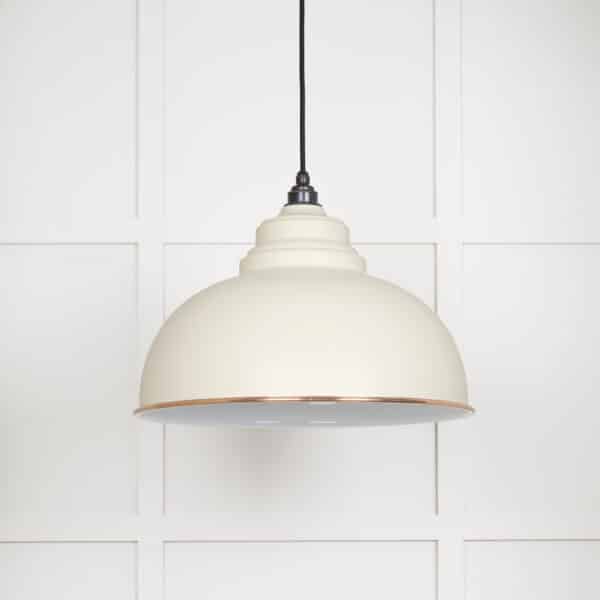 White Gloss Harborne Pendant in Teasel 2