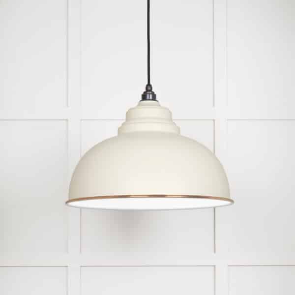 White Gloss Harborne Pendant in Teasel 1