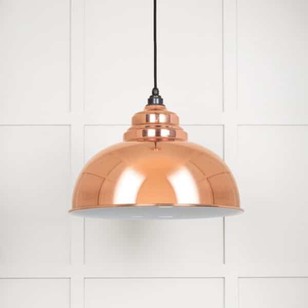 White Gloss Harborne Pendant in Copper 2