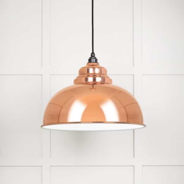 White Gloss Harborne Pendant in Copper 1