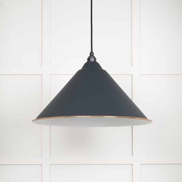 White Gloss Hockley Pendant in Soot 2