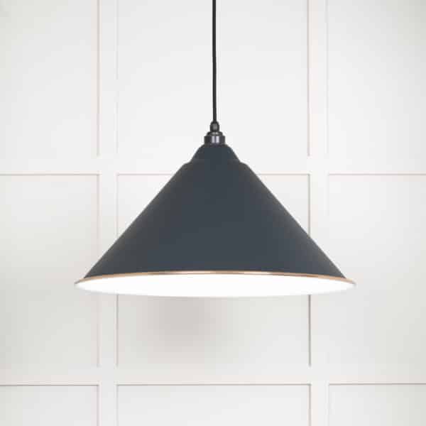 White Gloss Hockley Pendant in Soot 1